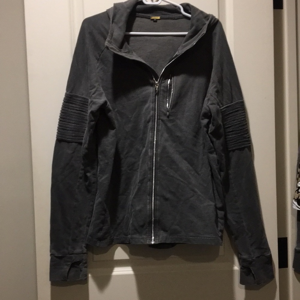 Jan Hilmer zip up OVERLANDER HOODIE ribbed sleeves detailing, thumbhole size M